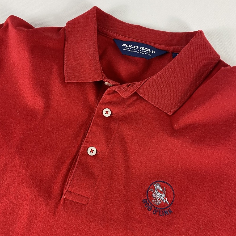 Polo Golf Ralph Lauren Polo Mens Large Red Bob O'Link Embroidered Golf Shirt